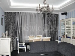 Curtain design for living room in gray color