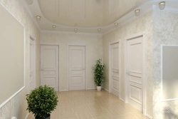 Wallpaper in the hallway photo in the interior under light doors