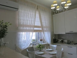 Double curtains for kitchen design