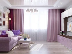 Lavender color in the living room interior