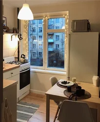 Kitchen Refrigerator By The Window Photo Design