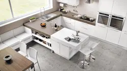 Кухня дызайн стол у куце