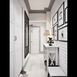 Design of a narrow hallway in an apartment in a modern style