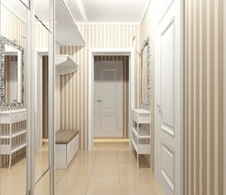 Design of a narrow hallway in an apartment in a modern style