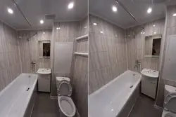 Cheap bathroom renovation with photo panels