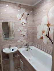 Bathroom design with floral panels