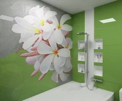 Bathroom design with floral panels