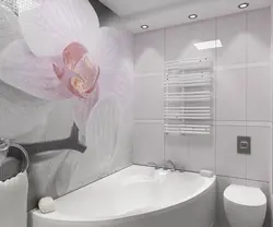 Гүлді панельдермен ванна бөлмесінің дизайны