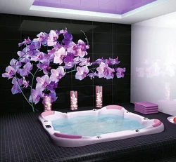 Bathroom Design With Floral Panels