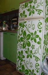 Self-adhesive paste over kitchen photo