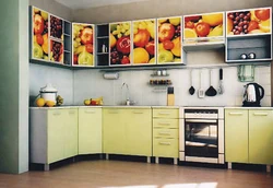 Self-adhesive paste over kitchen photo