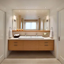 Interior with bathroom cabinets