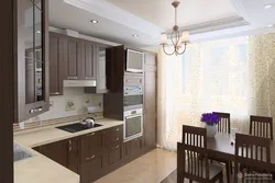 Kitchen design in a panel house for a three-room apartment