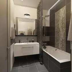 Bathroom design for a small bath without toilet with tiles