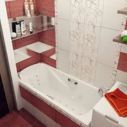 Bathroom design for a small bath without toilet with tiles