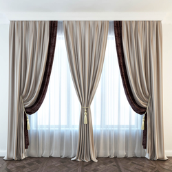 Curtains for two windows in the bedroom design