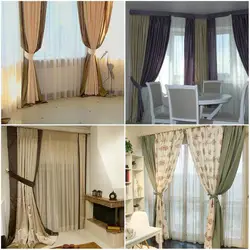 Curtains for two windows in the bedroom design