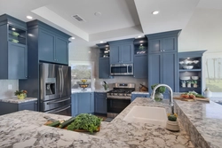 Blue gray kitchen design