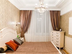 What curtains beige bedroom photo