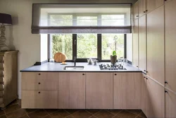 Kitchen design in front of the window