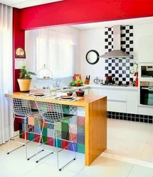 Kitchen interior with small tiles