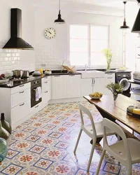 Kitchen interior with small tiles