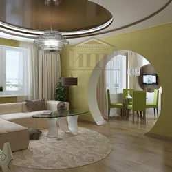 Дизайн круглой гостиной