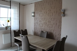 Combined Wallpaper Design For The Kitchen In The Apartment