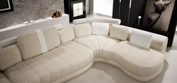 Corner sofa with sleeping place in the interior