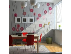 Wallpaper balls in the kitchen interior