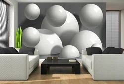 Wallpaper balls in the kitchen interior