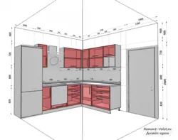 Corner kitchen 4 by 4 meters design