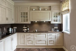 Белая Кухня С Коричневой Столешницей Фото В Интерьере