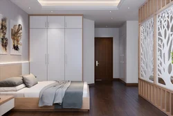 Built-in wardrobe in the bedroom interior