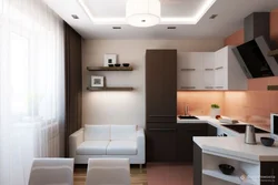Интерьер дизайн однокомнатной квартиры кухни фото