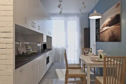 Interior design of a one-room apartment kitchen photo