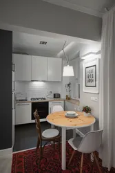 Interior design of a one-room apartment kitchen photo