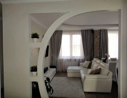 Interior design living room with arch