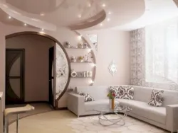Interior design living room with arch