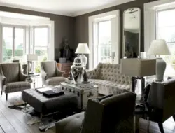 Taupe In The Interior Living Room Photo
