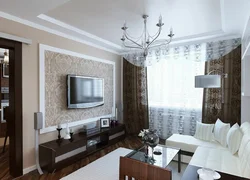 Living room design 60 sq m in an apartment