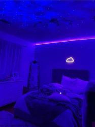 LED Strip On The Ceiling In The Bedroom Photo