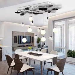 Modern Chandeliers In The Kitchen Above The Table Photo