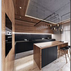 Кухня с черной столешницей дизайн интерьера