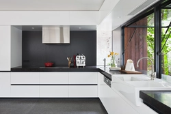 Кухня с черной столешницей дизайн интерьера