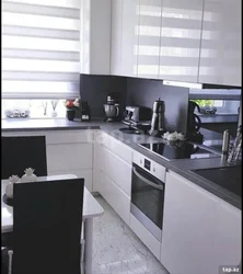 Kitchen with black countertop interior design