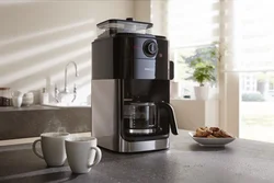 Coffee machine in the kitchen interior