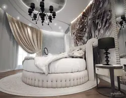 Round Bed In The Bedroom Interior