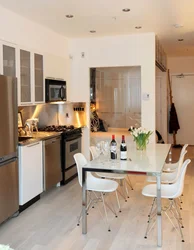 Kitchen interior in apartment table