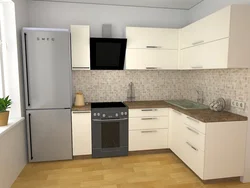 Modern Kitchens Photo Small Corner With Refrigerator